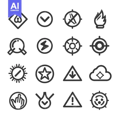 Aset premium populer: Set of 16 Simple Line Icons for Design