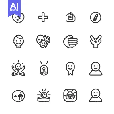 Aset premium populer: Set of 16 Simple Line Icons for User Interface