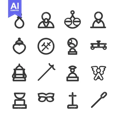 Aset desain premium: Set of 16 Simple Line Icons for Various Themes