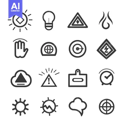 Set of 16 Simple Line Icons for Web and Mobile Apps