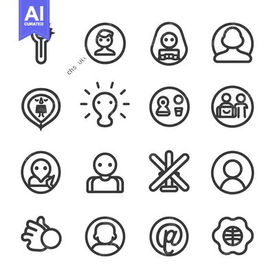 Premium design asset: Set of 16 Simple Line Icons Related to People, Communication, and Loca