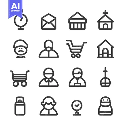 Popular premium asset: Set of 16 Simple Line Icons with Various Subjects