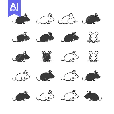 Aset premium populer: Set of 16 Simple Mouse Icons in Black and White