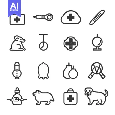 Popular premium asset: Set of 16 Veterinary Clinic Icons