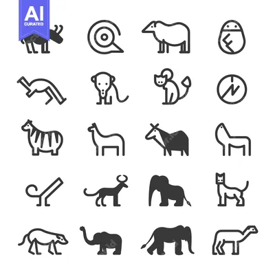 Popular premium asset: Set of 18 animal icons in a simple line style