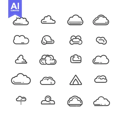 Popular premium asset: Set of 18 Cloud Icons in Line Style