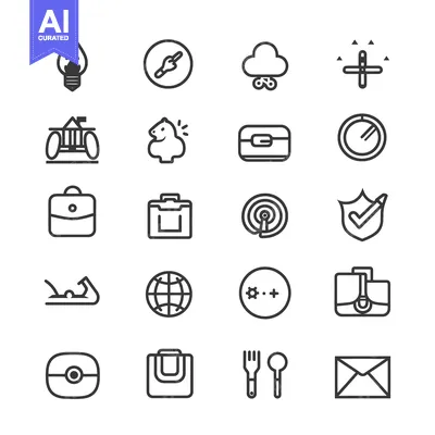 Premium design asset: Set of 18 Line Icons for Business, Finance, Technology, and More