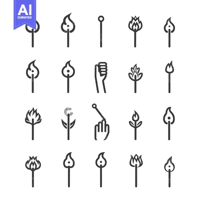Popular premium asset: Set of 18 Matchstick Icons in Various Styles, Including Flame, Hand, a