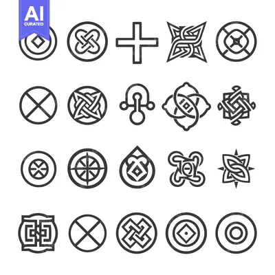 Aset desain premium: Set of 20 Abstract Geometric Shapes and Symbols