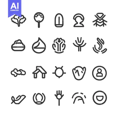 Aset premium populer: Set of 20 Abstract Line Art Icon Illustrations