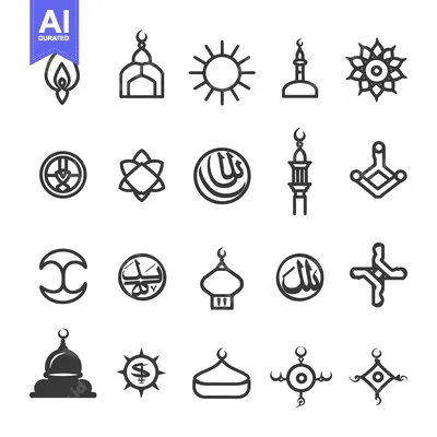 Set of 20 Islamic Design Elements and Icons