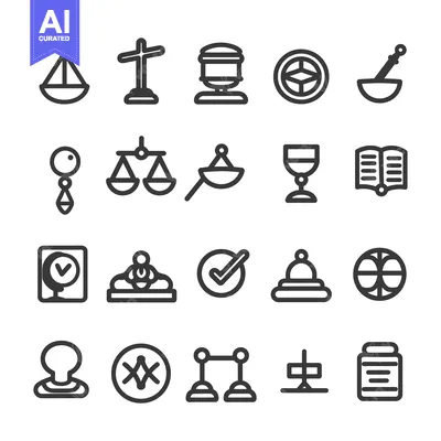 Set of 20 Law and Justice Line Icons
