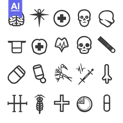 Popular premium asset: Set of 20 Medical and Healthcare Related Icons in Black and White