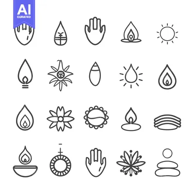 Set of 20 Simple Line Icons for Spa, Meditation, and Wellness