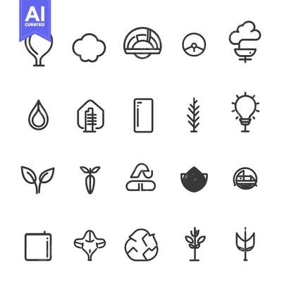 Premium design asset: Set of 20 Simple Line Icons Related to Ecology and Nature