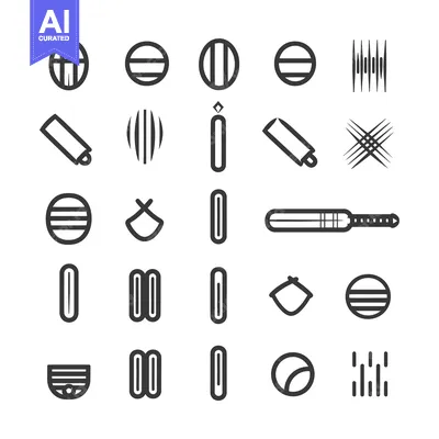 Aset desain premium: Set of 24 Cricket Icons and Symbols