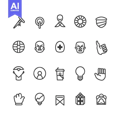 Set of 24 Linear Icons for Web and Mobile Apps