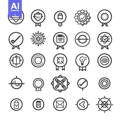 Set of 25 Badge and Award Icons