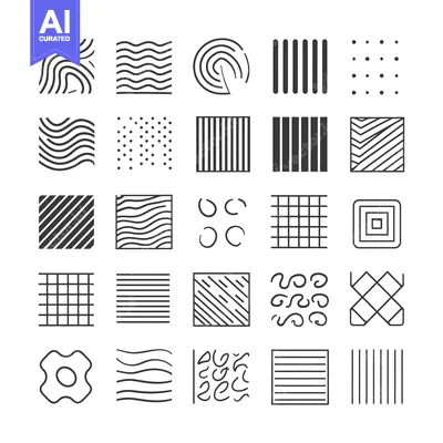 Popular premium asset: Set of 25 Black and White Abstract Geometric Patterns