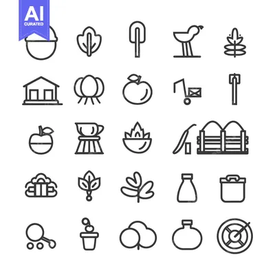 Popular premium asset: Set of 25 Line Icons for Gardening and Agriculture