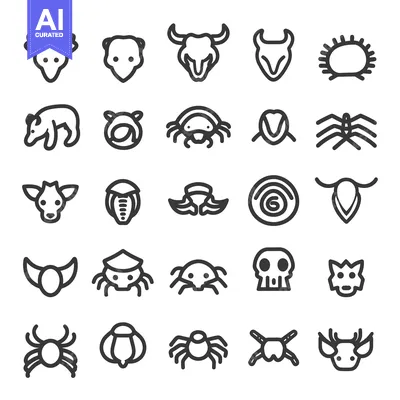 Aset premium populer: Set of 25 Line Icons Related to Wildlife and Insects
