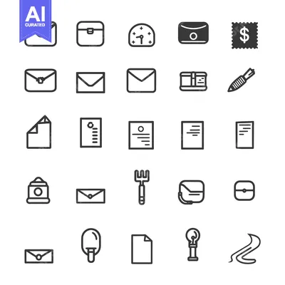 Popular premium asset: Set of 28 Black and White Line Icons
