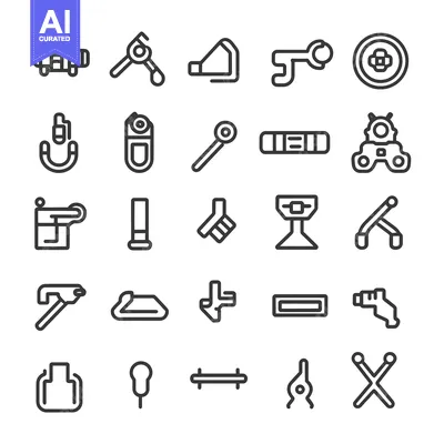 Aset premium populer: Set of 28 Line Icons for Various Objects