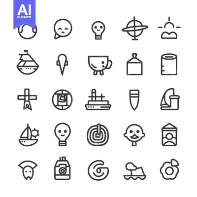 Aset desain premium: Set of 28 Simple Line Icons for Website or Mobile App