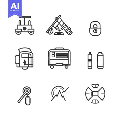 Popular premium asset: Set of 9 Linear Icons Related to Construction and Technology