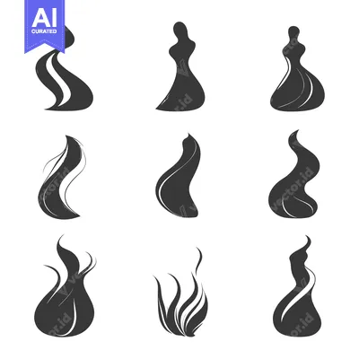 Premium design asset: Set of Abstract Flame and Fire Silhouettes