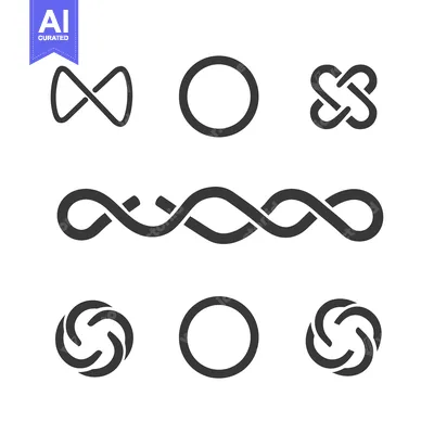 Premium design asset: Set of Abstract Geometric Shapes in Black and White