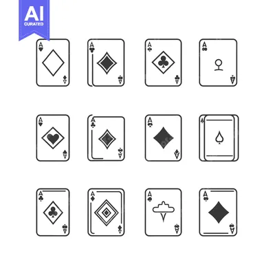 Aset desain premium: Set of Ace Playing Cards with Different Suits