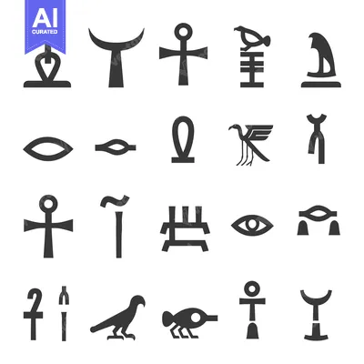 Aset premium populer: Set of Ancient Egyptian Hieroglyph Symbols
