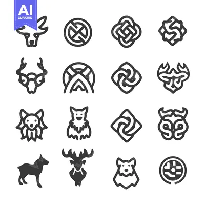 Premium design asset: Set of Animal and Celtic Knot Icons