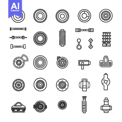 Popular premium asset: Set of Automotive Parts and Car Components Icons