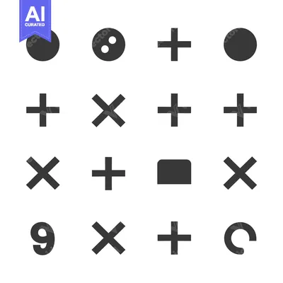 Aset desain premium: Set of Basic Geometric Shapes and Symbols