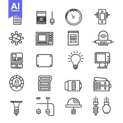 Popular premium asset: Set of Black and White Electronics Icons