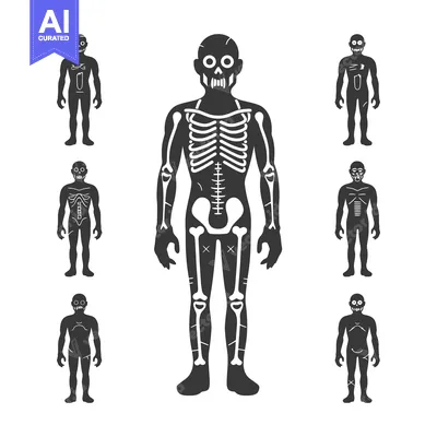 Set of Black and White Silhouette Icons Representing Different Stages