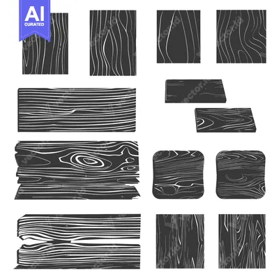 Set of Black and White Wooden Textures