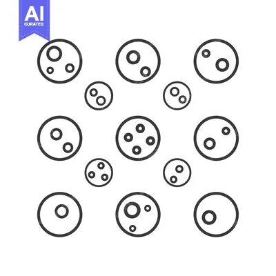 Premium design asset: Set of Black Outline Circle Icons with Different Numbers of Small Circ