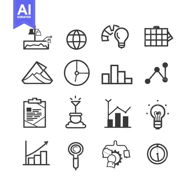 Set of Business and Finance Line Icons