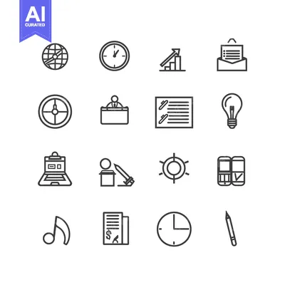 Popular premium asset: Set of Business and Finance Outline Icons
