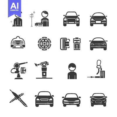 Aset premium populer: Set of Car and Automotive Related Icons