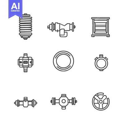 Set of Car Parts Line Icons