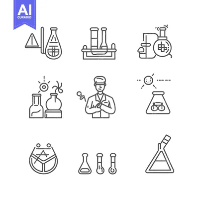 Popular premium asset: Set of Chemistry and Science Laboratory Line Icons