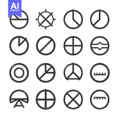 Aset desain premium: Set of Circular Geometric Shape Icons