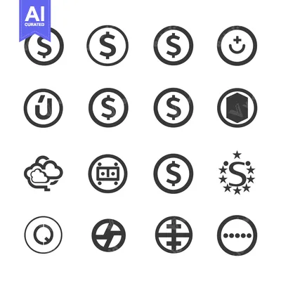 Premium design asset: Set of Circular Icons with Various Symbols and Designs