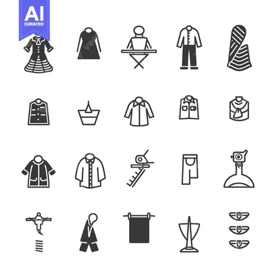 Aset premium populer: Set of Clothing and Laundry Related Icons