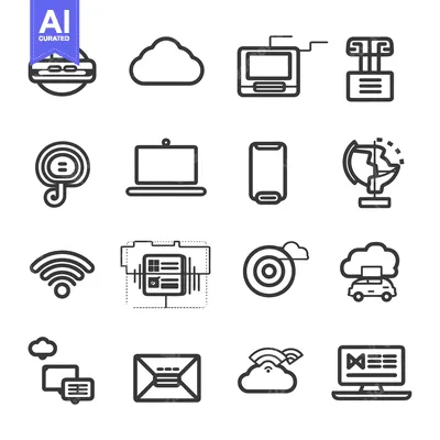 Set of Cloud Computing and Network Icons