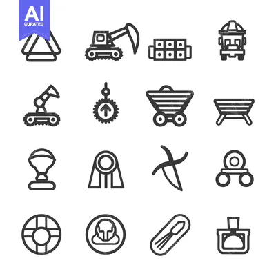 Set of Construction, Mining, and Industrial Icons
